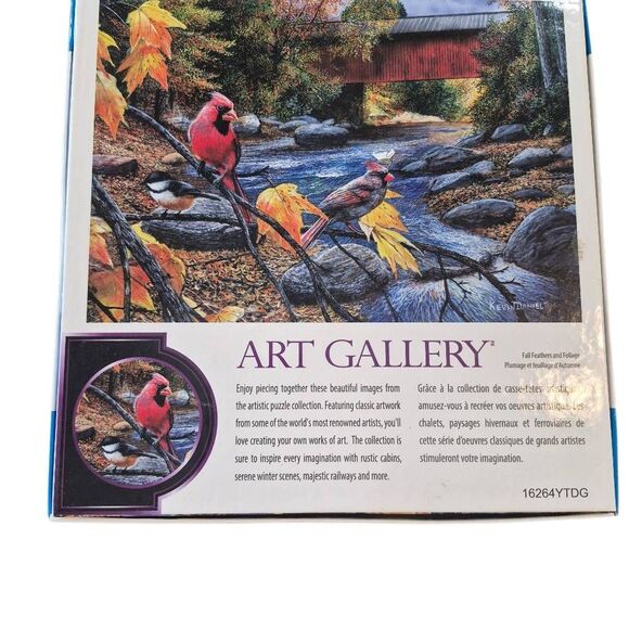 Art Gallery Fall Feather & Foliage 1000 pc Jigsaw Puzzle, GUC tape on box - Picture 6 of 9